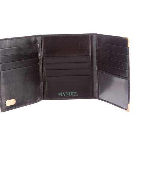 gucci men's trifold leather wallet